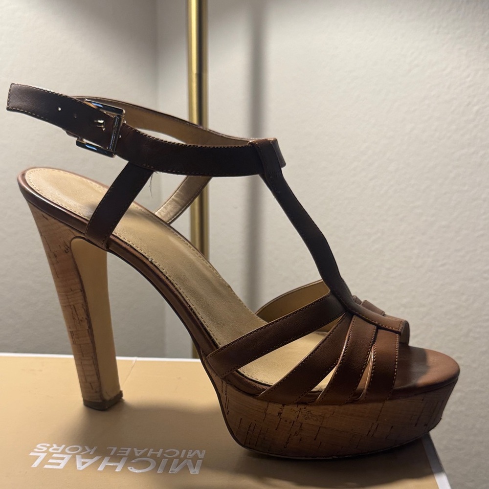 Michael Kors Tan Platform Heels